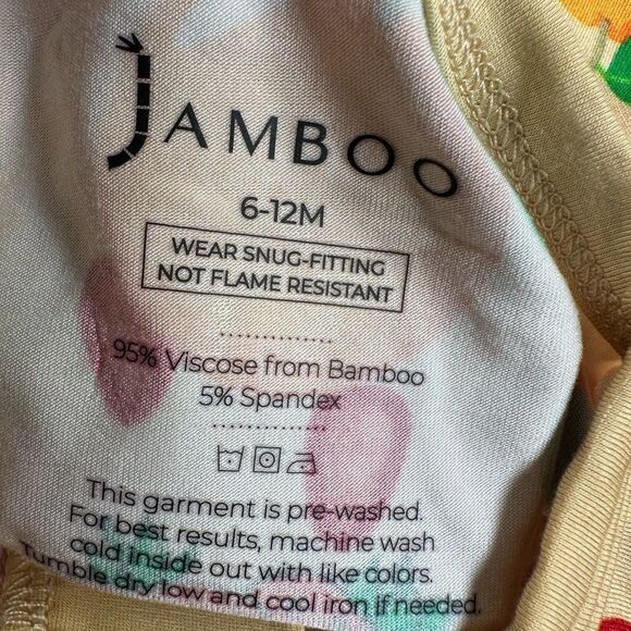 NWT Jamboo Infant Vibrant Yellow Convertible One Piece Bamboo Pajamas 6-12M - Picture 4 of 8